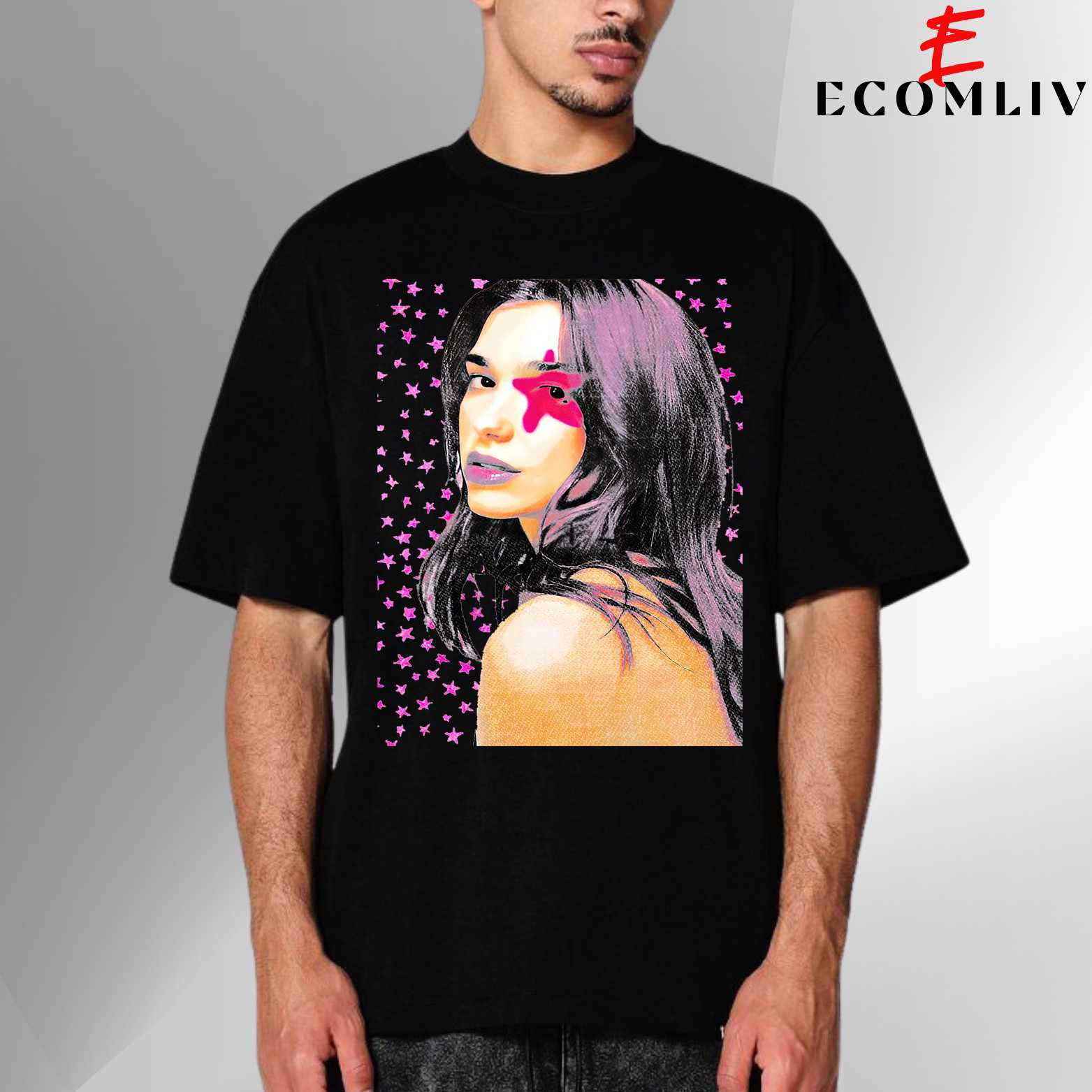 Dua Lipa Face Unisex T Shirt, Streetwear Merch Style, Collector Fan Gift